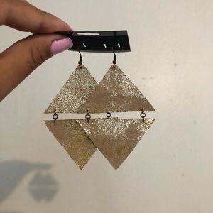 Silver/Gold leather earrings